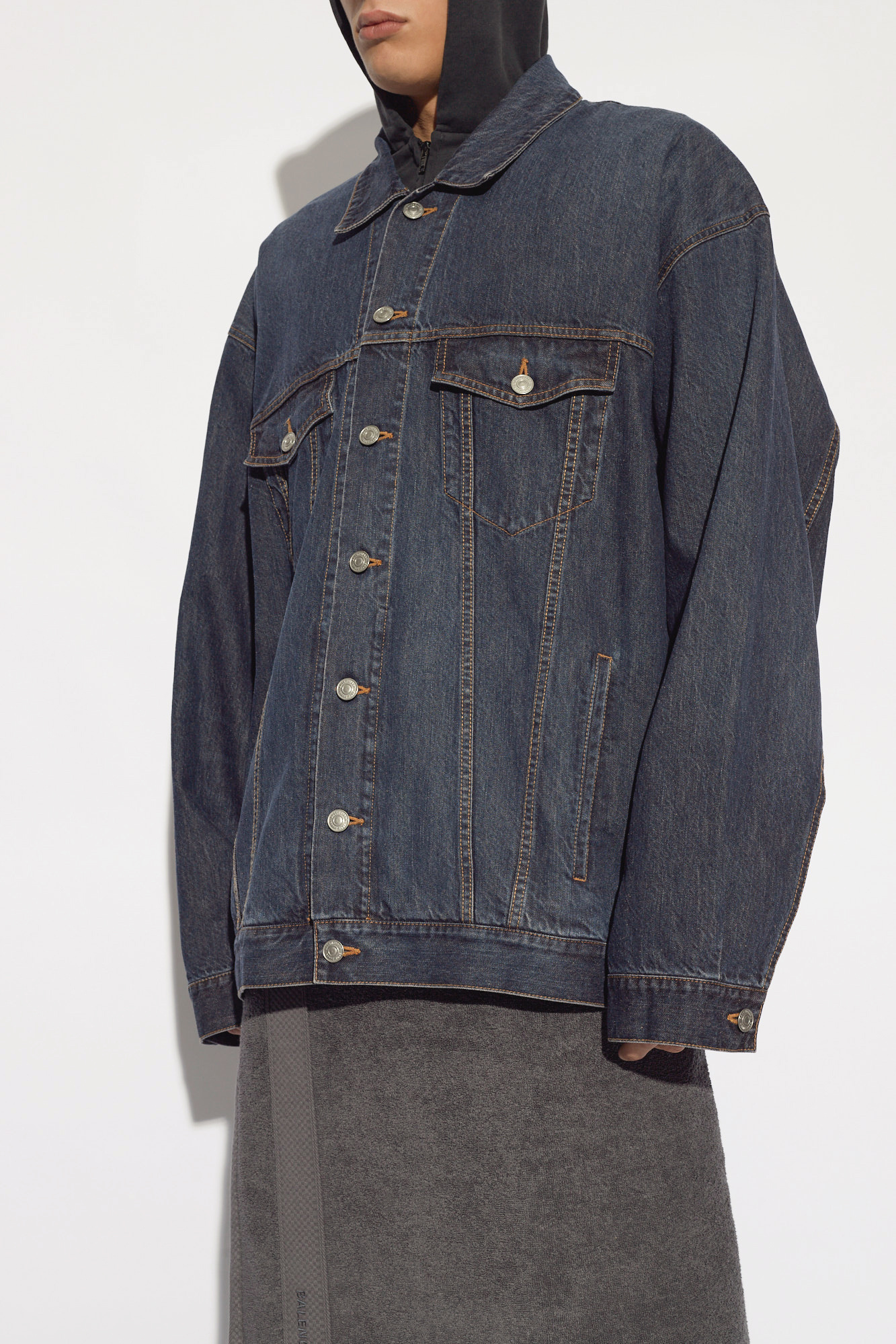 Mens balenciaga hot sale denim jacket